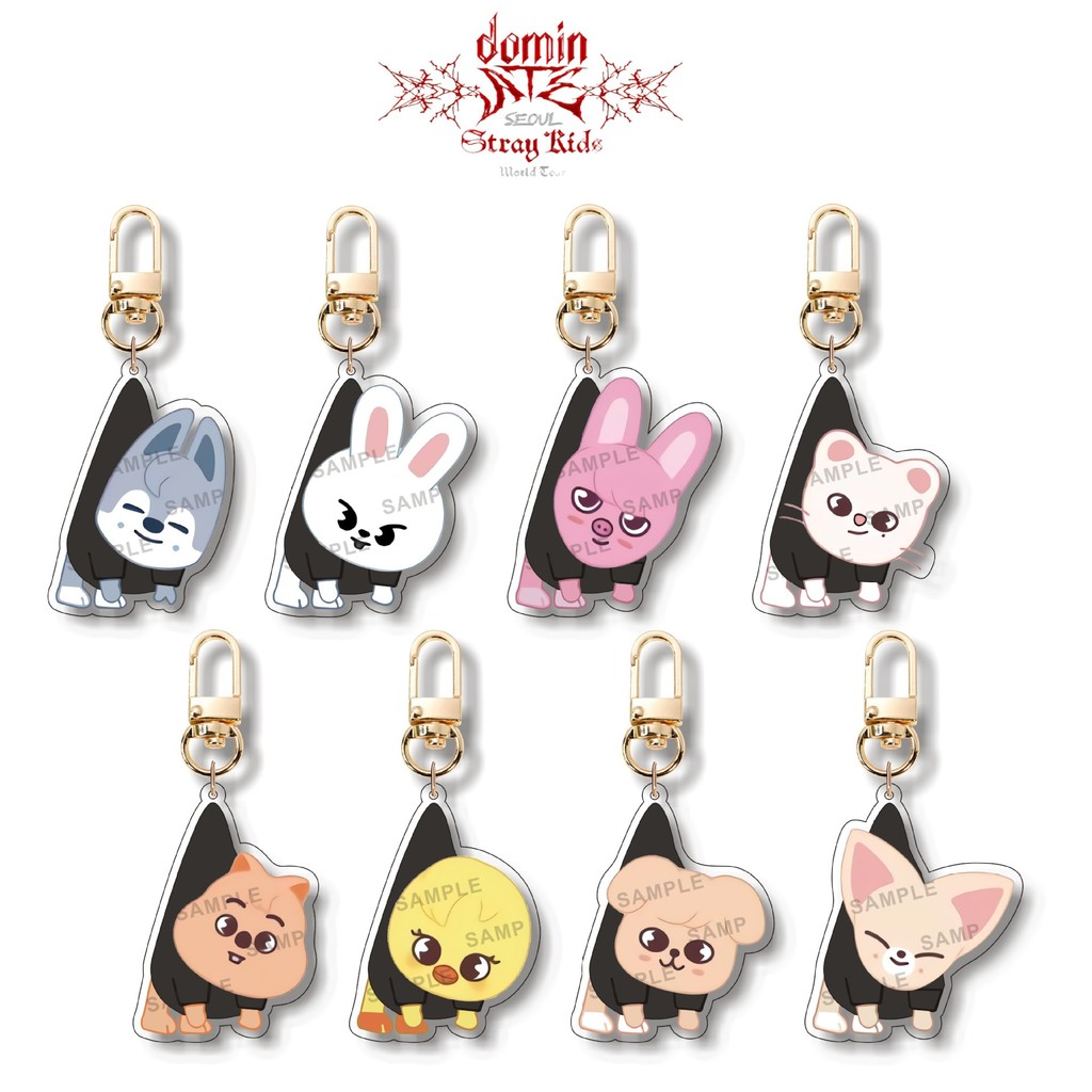 Kpop Stray Kids อะคริลิคกระเป๋าพวงกุญแจ Skzoo การ์ตูน Key แหวนอุปกรณ์เสริมกระเป๋า Charm Felix Bangchan