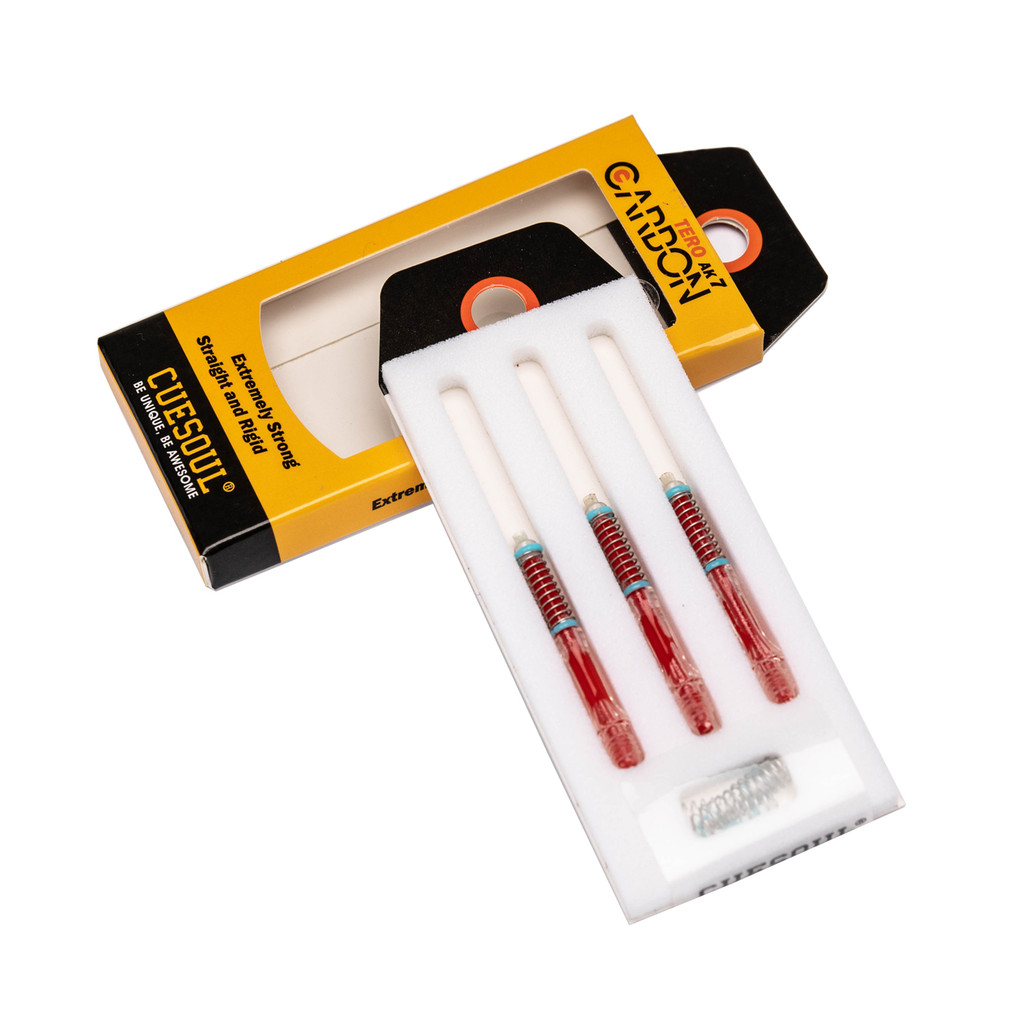 CUESOUL TOERO AK7 คาร์บอนฟลักซ์ สไตรท์ แบบเพียวมสายพันธุ์-แดง ชุด 3 ชิ้น