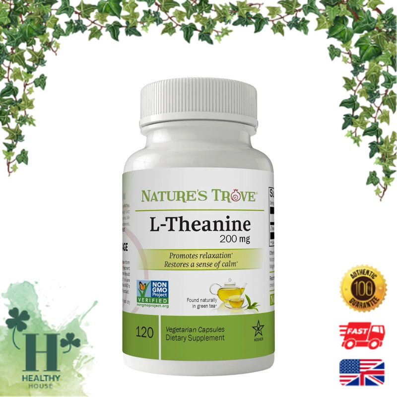พร้อมส่ง Nature's Trove L-Theanine 200mg 120 Vegetarian Capsules