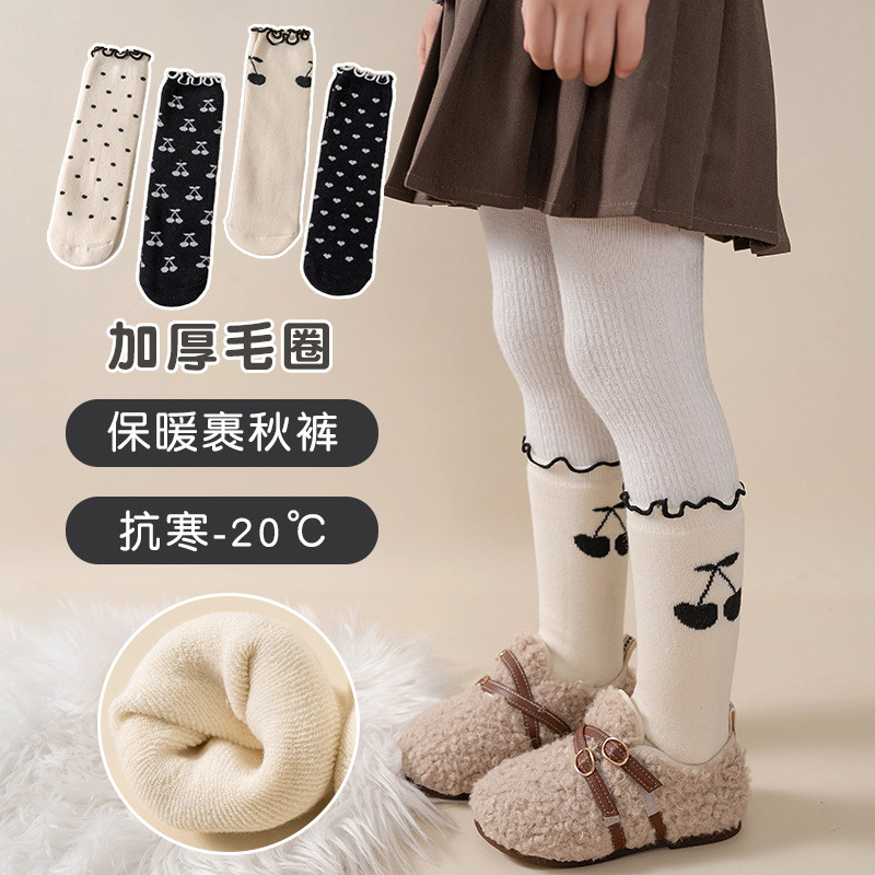 สาวถุงเท้าผ้าฝ้ายหนาเทอร์รี่น่ารักการ์ตูนอบอุ่นถุงเท้ากลางลูกวัว