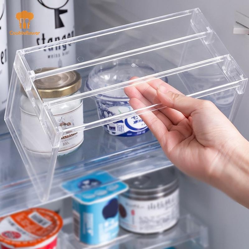 Ckfr ตู้เย็น Organizers Storage Rack ตู้เย็น Layered Separator ชั้นวางโปร่งใส Desktop Stand ประหยัดพื้นที่อุปกรณ์ครัวใหม่
