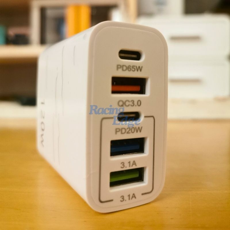 Adapter​ Quick Charge แบบมัลติพอร์ต​ สามารถชาร์จได้พร้อมกัน​5เครื่อง​ แหล่งจ่ายไฟ​120W