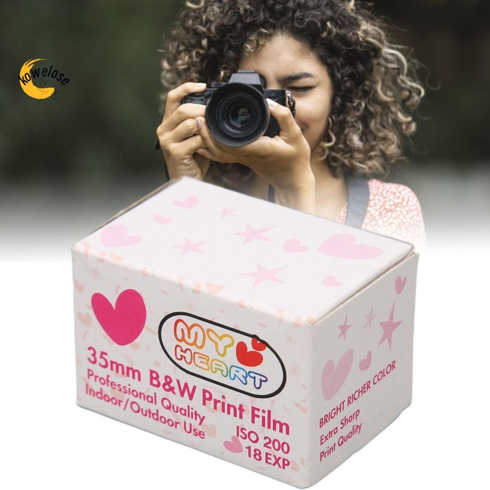 KOWELOSE 35 มม.ฟิล์มพิมพ์สีดําและสีขาว,กันน้ําLoving Heart 35 มม.ฟิล์มพิมพ์, 8/18 EXP ISO 200 HDสําหรับกล้อง 135
