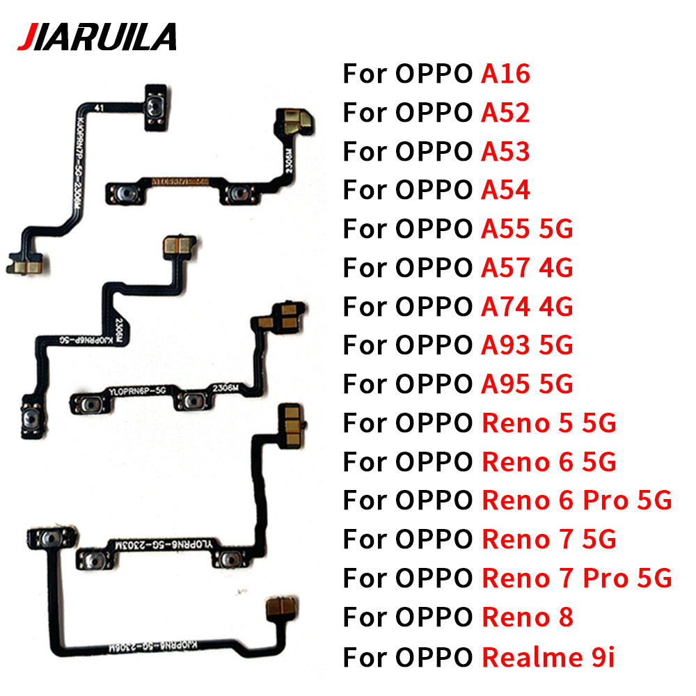 Out ปุ่มด้านข้างปุ่มปรับระดับเสียง Flex สําหรับ Oppo A16 A54 A52 A53 A55 5G A57 4G A74 A93 A95 5G Realme 9i Reno 5 6 7 Pro 8 5G