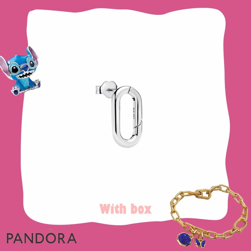 พร้อมกล่องFashion Design Gift Women Jewelry S925 Sterling Silver PANDORA / ต่างหูสตั๊ดแบบเปิดได้ 293