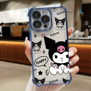 จัดส่งทันที เคสสำหรับไอโฟน15 ตัวการ์ตูนคุลมดำ เคสใส For IPhone11 12 13 14 15 16 ProPROMAX 7/8PLUS X XR XS สีมุมกันกระแทก