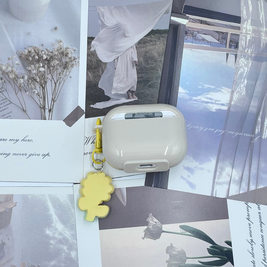 สําหรับ GOOJODOQ J201 J206 เคส Case เคสหูฟัง ทานตะวันและจี้สีขาวครีมน่ารัก - รูปที่ 3