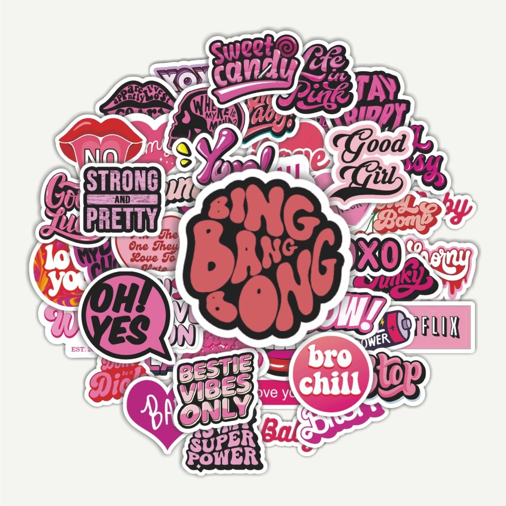 สติ๊กเกอร์แพ็ค Aesthetic Pink Y2K สติ๊กเกอร์ | สติ๊กเกอร์ TUMBLR | สติ๊กเกอร์แล็ปท็อปสําหรับกระเป๋าเ