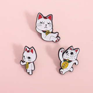 Funny Turbo Granny Cat เข็มกลัด Pins Lucky Running Cat เข็มก…