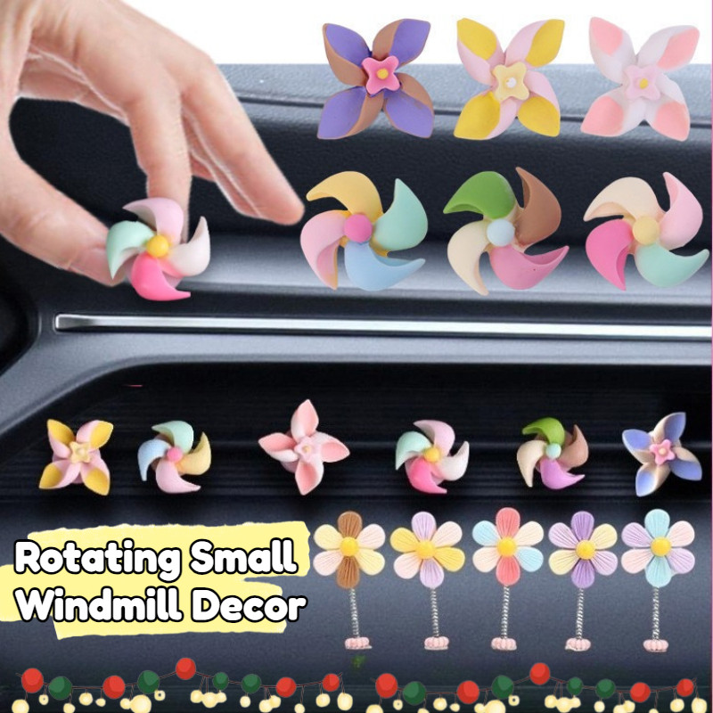 สร้างสรรค์หมุนกังหันลมขนาดเล็กติดรถเครื่องประดับ-น่ารักอัตโนมัติแดชบอร์ดอุปกรณ์ตกแต่ง