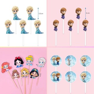 ป้ายปักเค้กเจ้าหญิง ธีมเจ้าหญิงเอลซ่า ป้ายกระดาษตกแต่งเค้ก ป…