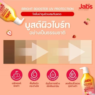 (ยกลัง 6ขวด) Jabs กันแดด แจ๊บส์ ไบรท์บูสเตอร์ ยูวี โพรเทคชั่น บอดี้โลชั่น SPF50 PA+++