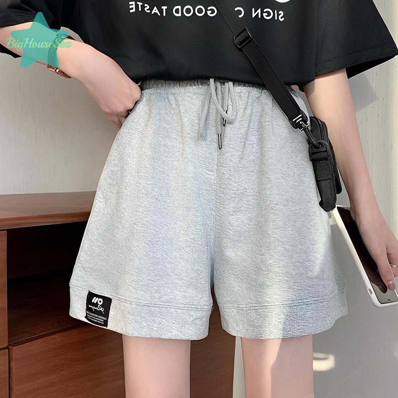 [BigHouseSea] กางเกงขาสั้นลําลองผู้หญิงฤดูร้อนบาง A-liine เอวสูงกีฬากางเกงหลวมกลางแจ้งใหม่