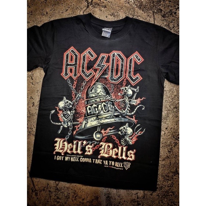 เสื้อยืด NTS ACDC Hells Bells ผ้าฝ้ายแท้คอกลมแขนสั้น ระบายอากาศดี ทนทานแม้มีการซักบ่อย