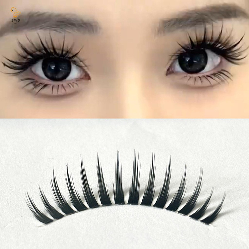 【พร้อมส่ง+COD】9-14 มม.แถบ Wispy ปลอม Lashes DIY คอสเพลย์ Wispy Strip Eyelashes สําหรับ Enlarging Your Eyes ธรรมชาติ