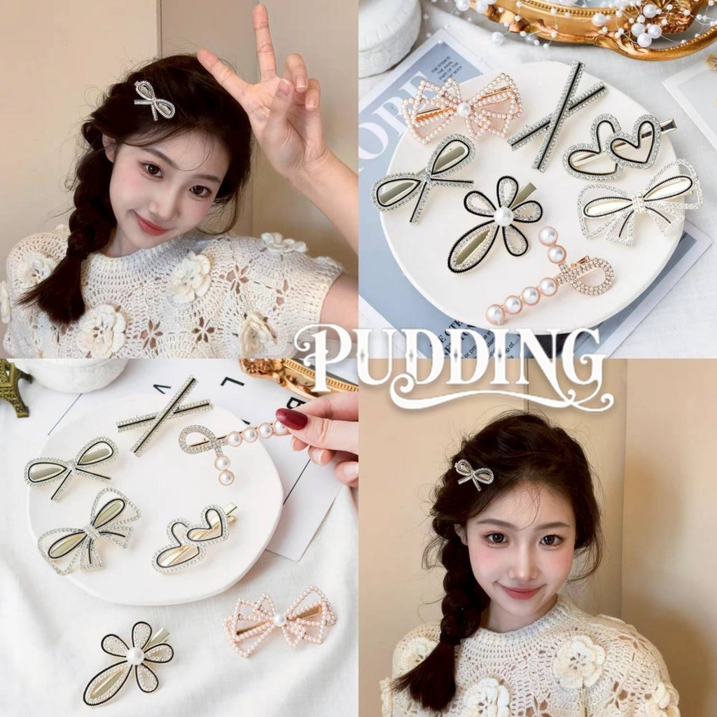 PUDDING พร้อมส่ง กิ๊ฟแฟชั่น สไตล์เกาหลี เรียบหรูดูแพง-VO-44