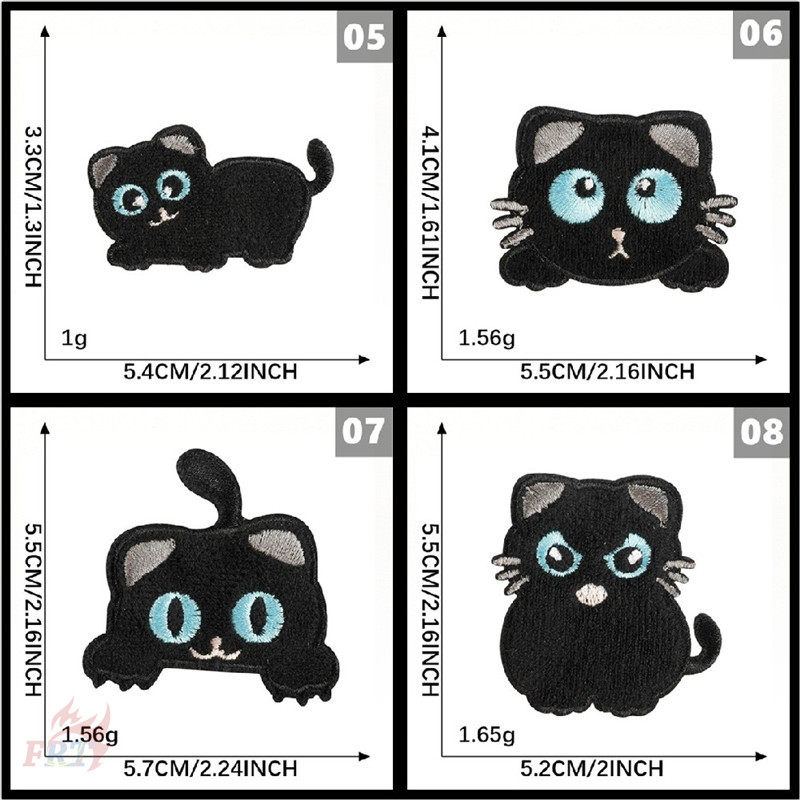 Kawaii Black Cats Q-9 Self-กาวสติกเกอร์ Patch 1 ชิ้น DIY รูปที่ 3