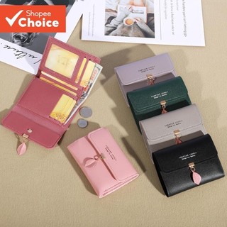 2023 New Style Fashion Small Wallet Women Short Style Korean Version Simple Small Fresh Leaves 70% off Buckle Coin Purse Card Holder Ladies Bag, For Christmas Gift