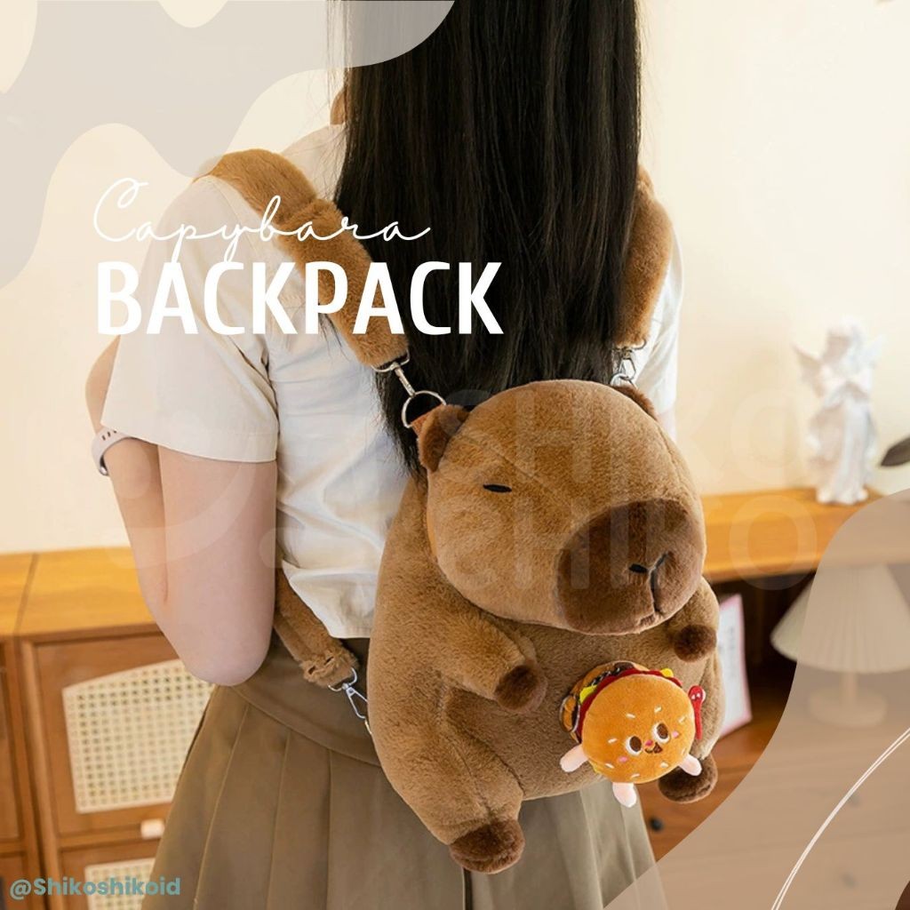 MUT_SHOP BGcpy Cute Capybara Bag Capybara Bag with Orange Potato Frensh Fries Burger