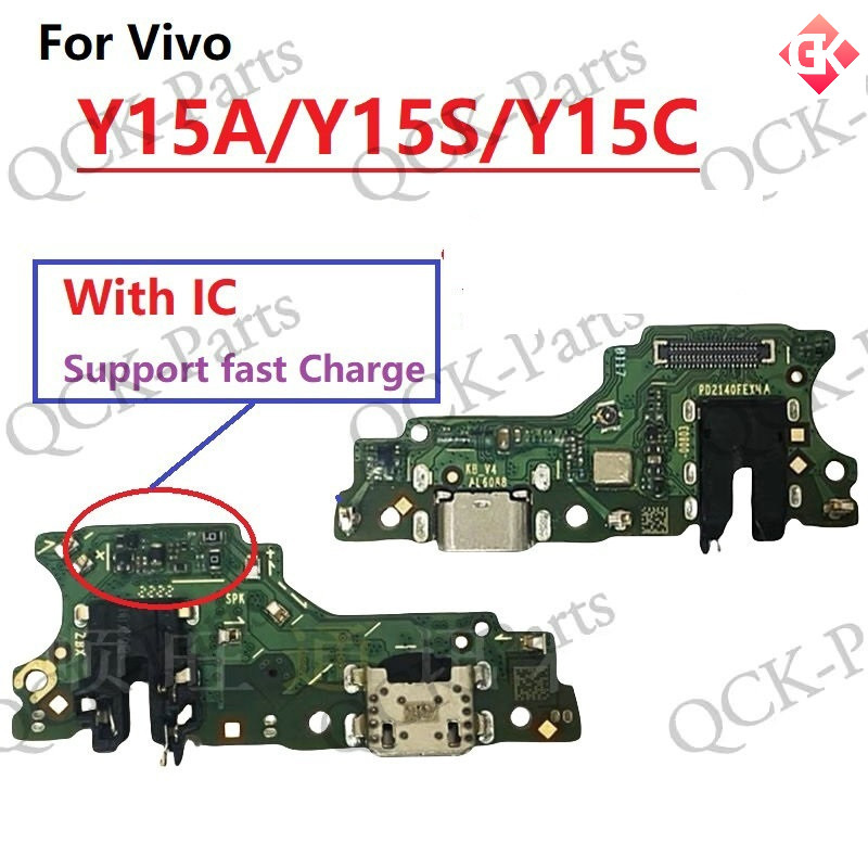 สําหรับ Vivo Y15A Y15S Y15C พร้อม IC USB ชาร์จแท่นชาร์จพอร์ตบอร์ดพร้อมไมโครโฟนสาย Flex