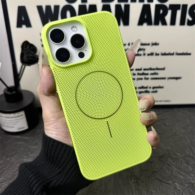 เคสโทรศัพท์ระบายความร้อนรังผึ้งบางเฉียบ พีซี เคสแข็งกันกระแทกเหมาะสําหรับ ไอโฟน 14 15 16 PRO 11 12 13 Pro Max 14 15 plus สีทึบเรียบง่าย อุณหภูมิลดลง