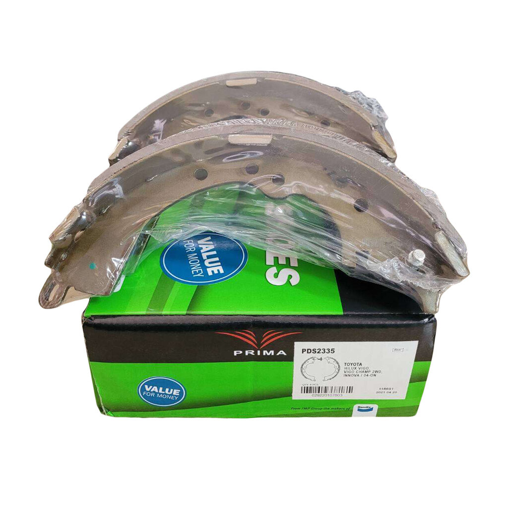 PRIMA ผ้าเบรคหลัง VIGO 2WD เตี้ย 04-14, INNOVA 04-11,TIGER 2WD 99-04 PDS2335