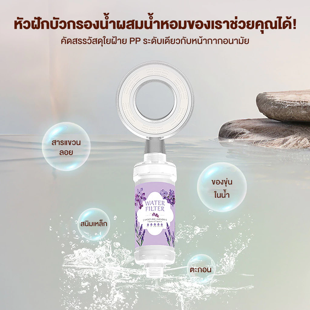 【ลูกบอลอาบน้ำฟรี】ตัวกรองอาบน้ำ ShowerFilter ฝักบัวกรองน้ำ ฟิลเตอร์ผสมวิตามิน  กรองคลอรีนได้ถึง 99% บํารุงผิว ติดตั้งง่าย thumbnail 4