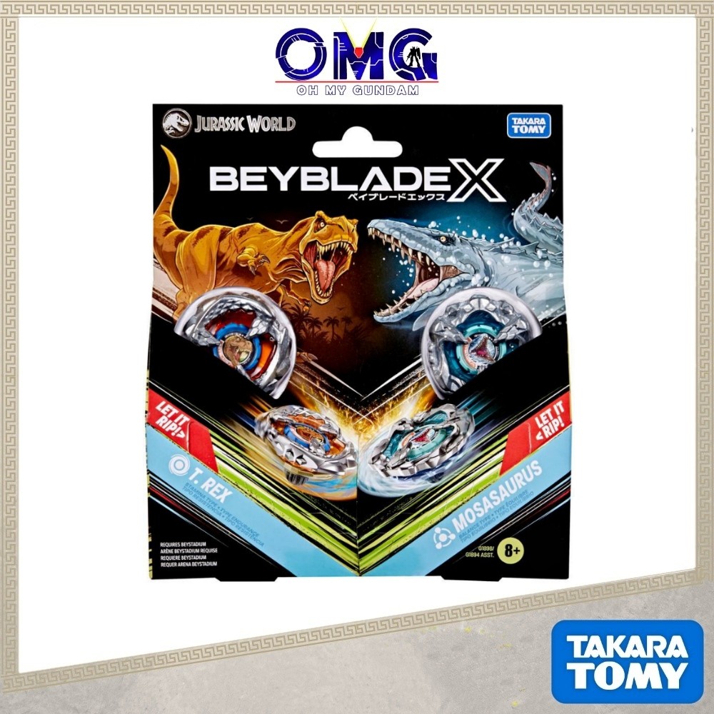 Takara Tomy Beyblade X BXG-40 Double Starter Jurassic World Collab Mosasaurus VS T-Rex 996552 BG-00 