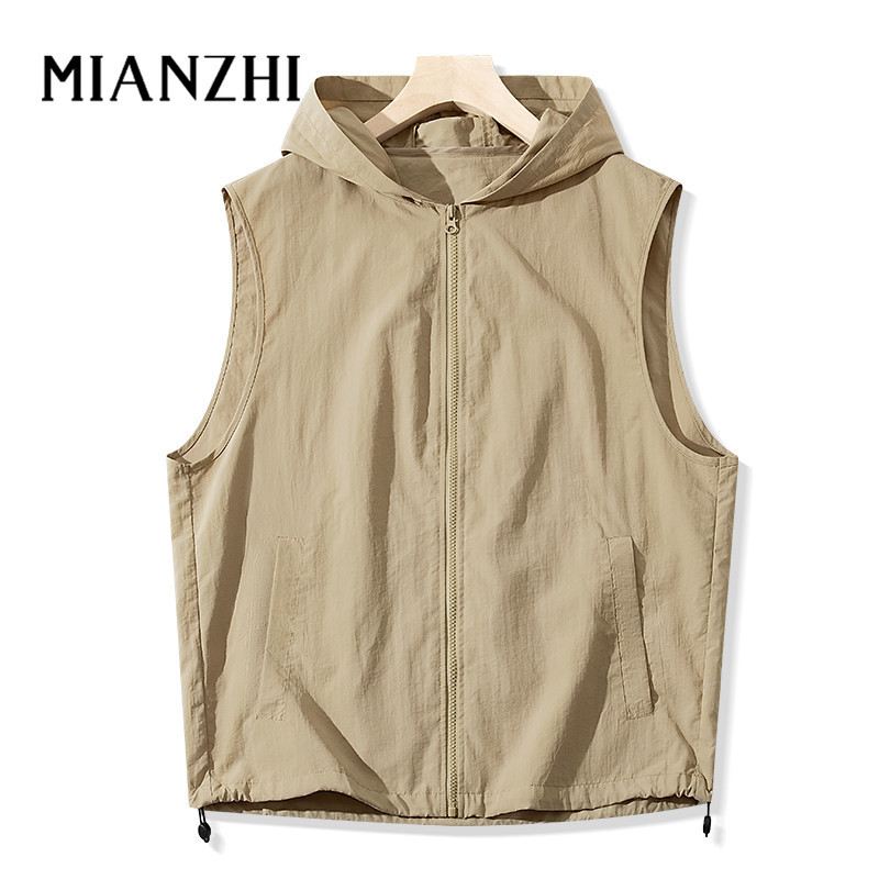 MIANZHI🌟 เสื้อกั๊กฮู้ดฤดูร้อน ทรง 3D สวมใส่สบาย ไม่บาดผิว กันน้ำ กลางแจ้งหลายฟังก์ชั่น ไซส์ M-3XL