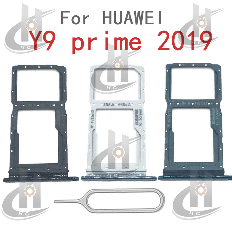 สําหรับ Huawei Y9 Prime 2019 ซิมการ์ดถาดผู้ถือผู้ถือบัตร Reader SD Slot อะแดปเตอร์อะไหล่