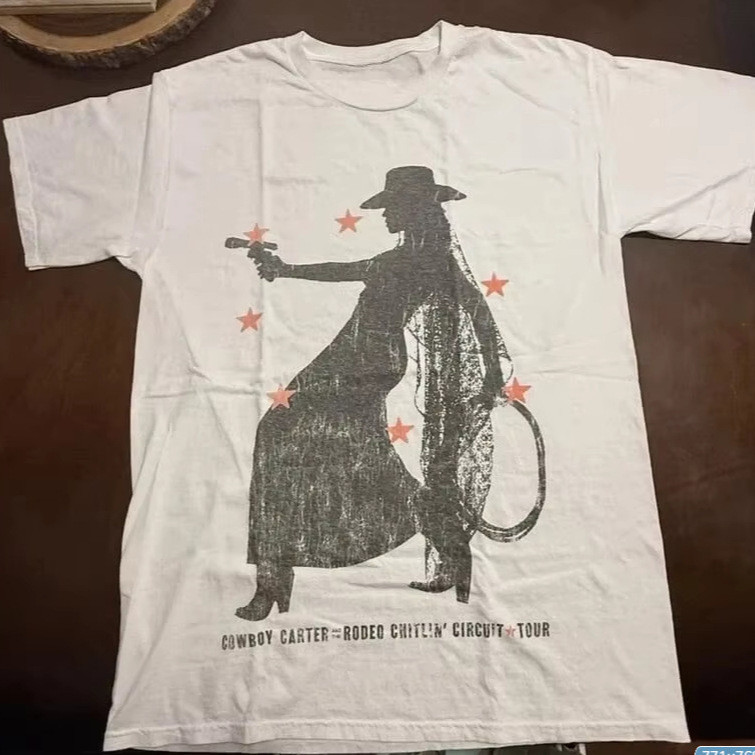 เสื้อยืด Beyonce Cowboy Carter 2025 Tour ผ้าฝ้าย ทรง Unisex ในช่วงฤดูร้อน