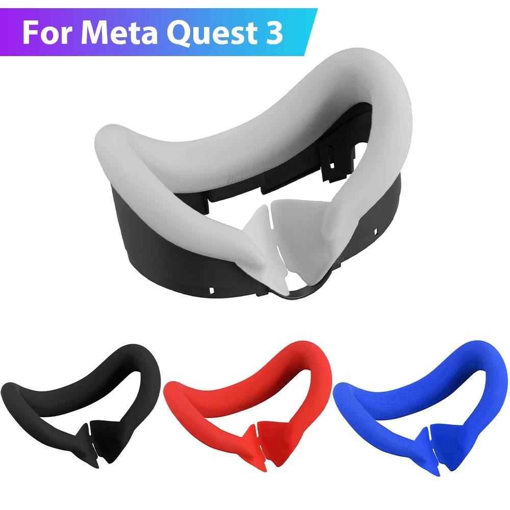 ซิลิโคน VR Face Mask สําหรับ Meta Quest 3 อินเทอร์เฟซใบหน้า Sweatproof Mask Face Cushion Lightproof Mask Face Cover VR อุปกรณ์เสริม