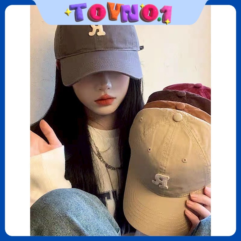 ToyNo.1🧸พร้อมส่ง🧸"MK-4" เกาหลีแฟชั่นผ้าฝ้ายปักตัวอักษรเบสบอลหมวกส่าห คาวาอี้มาก รับผู้หญิงผู้ชายคุณภาพสูงไหม่