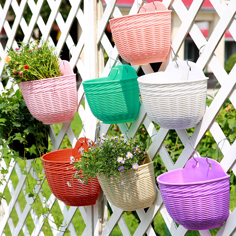 กระถางดอกไม้แขวน กระถางดอกไม้ติดผนัง พร้อมตะขอ การตกแต่งเฟอร์นิเจอร์ กระถางดอกไม้ เหมาะสำหรับใช้กลางแจ้ง สวน