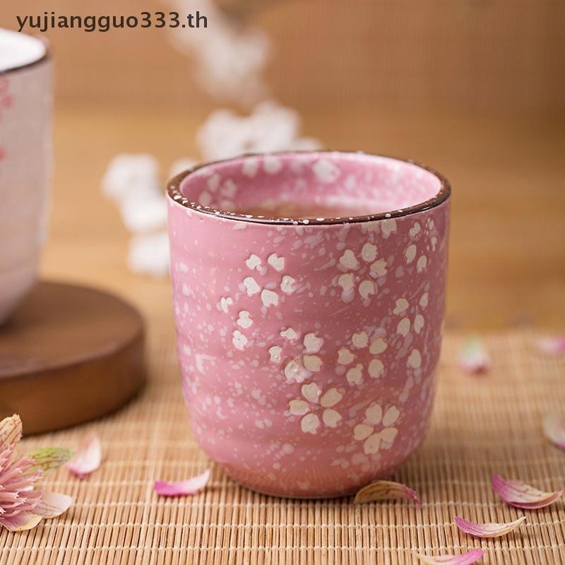 # yujiang # สไตล์ญี่ปุ่น Kung Fu ชาเซรามิค Underglaze Porcelain ถ้วยชาเจ้าของบ้าน Sub-Cup แก้วชาถ้วยสีชมพูสีขาว . ราคา ถูกที่สุด ดีลบีเคเค