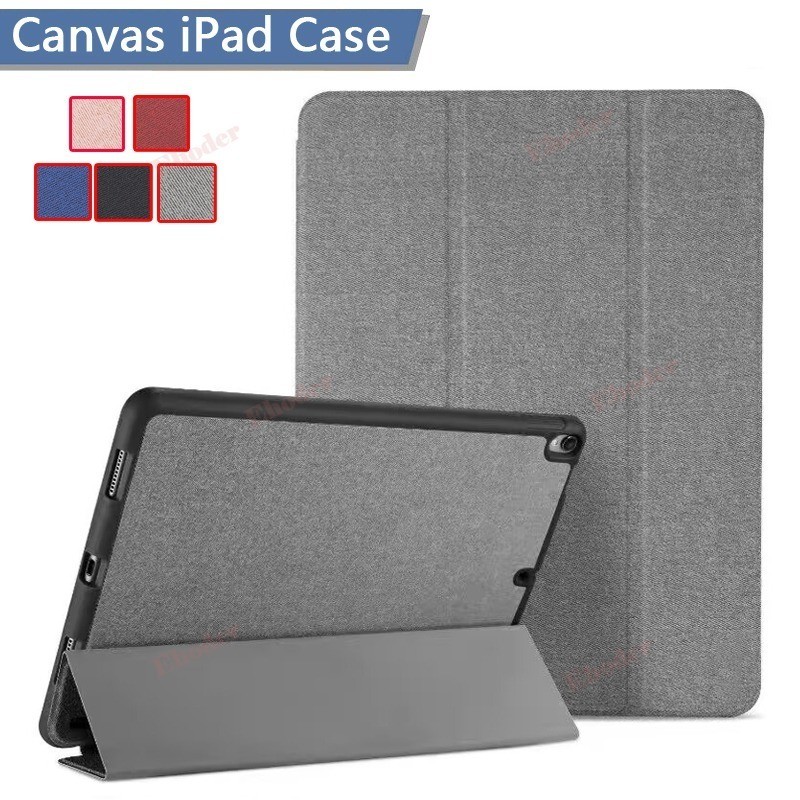 ผ้าใบสําหรับ iPad 11th A16 2025 แท็บเล็ตสําหรับ iPad Pro 11 12.9 Air 7 6 5 4 3 10.2 M4 M3 M2 Mini 7 6 5 4 พร้อมที่ใส่ดินสอสมาร์ทฝาครอบขาตั้ง Auto Sleep/Wake