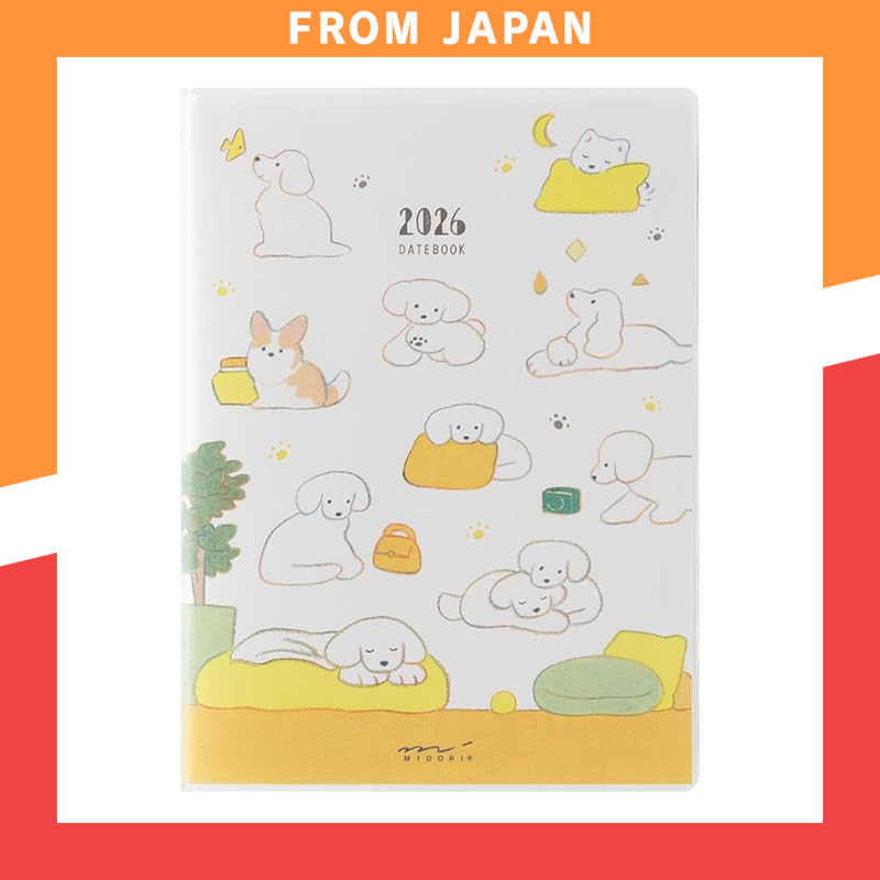 Midori Pocket Diary 2026 A6 Weekly Planner - Dog & Bird Designs