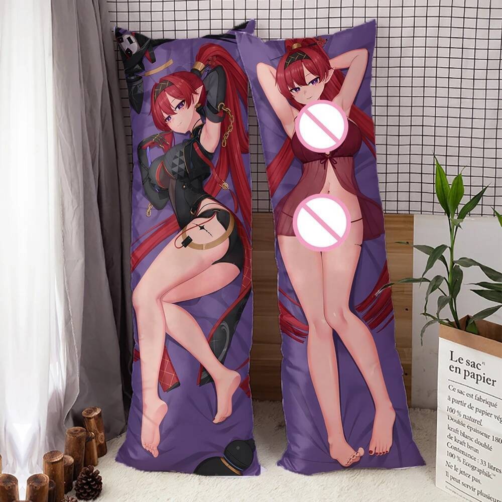 หมอน Dakimakura ดีไซน์ Wuthering Waves Yinlin พิมพ์HD สำหรับตกแต่งบ้านและการนอน