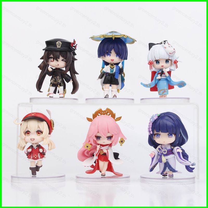 GC 6pcs Genshin Impact Action Figure Kaedehara Kazuha Kawamoto Makiko ตุ๊กตาของเล่นสําหรับ KidHome D