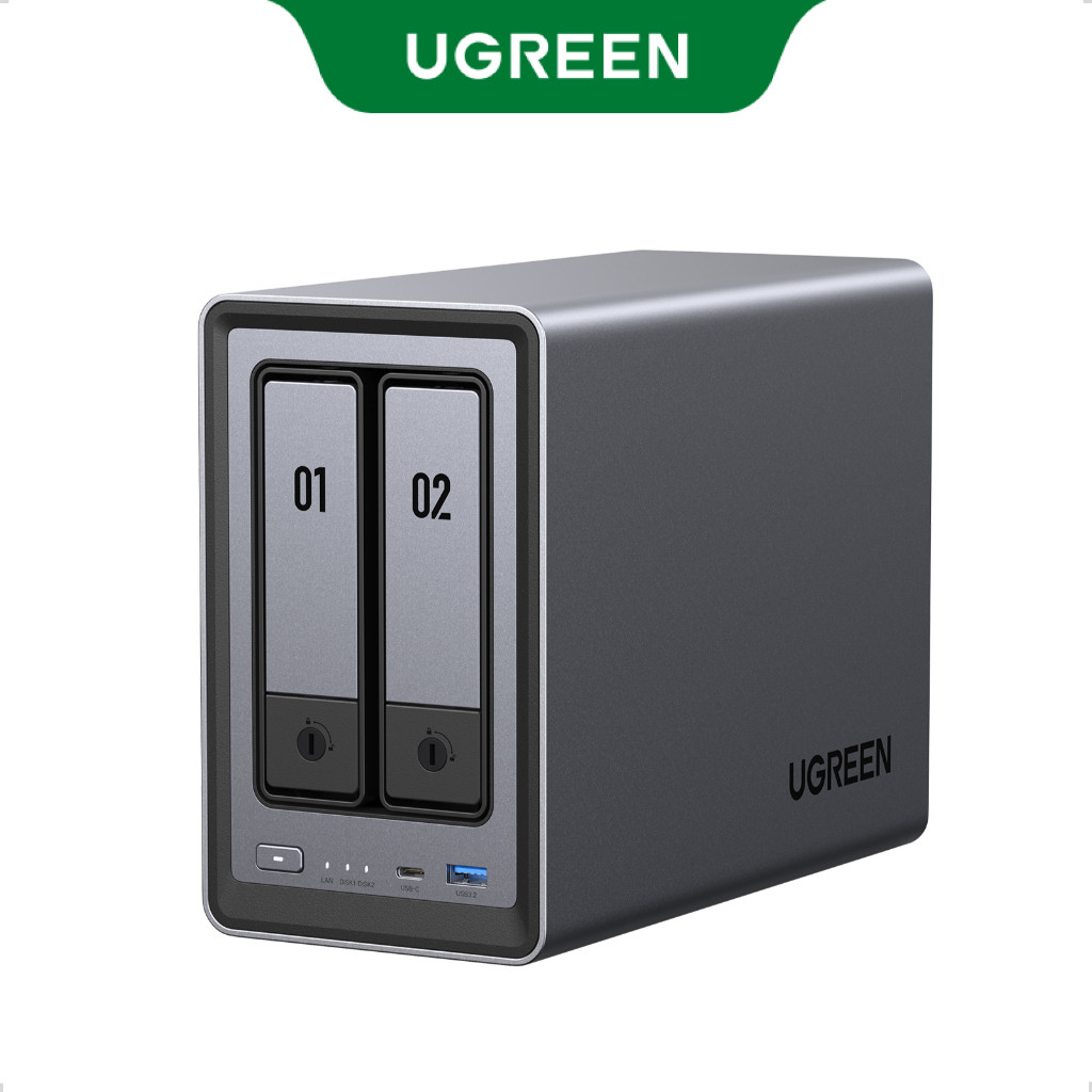 UGREEN NASync DXP2800 2Bay Desktop NAS Intel N100 Quadcore CPU 8GB DDR5 RAM 2.5GbE 2 M.2 NVMe Slots 