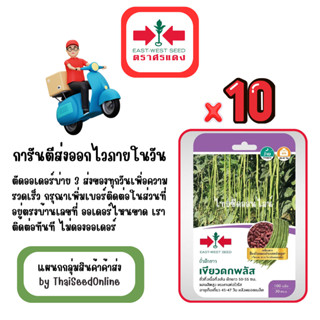 GG x 10 เมล็ดผักซองศรแดง เขียวดกพลัส ถั่วฝักยาว สินค้ายกแพ็ค