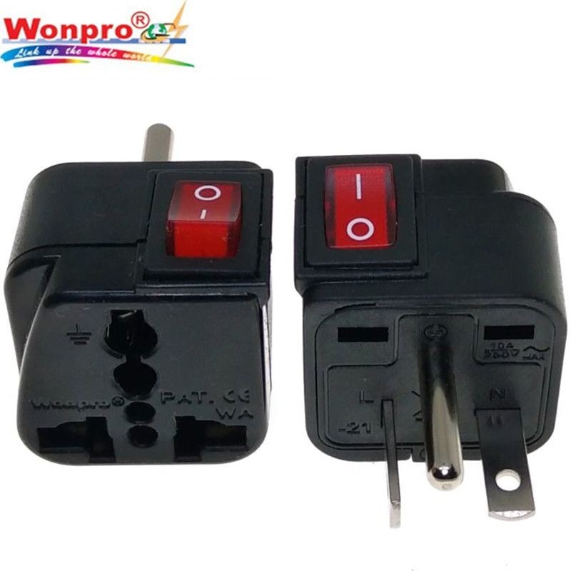 Wonpro มั่นคงในไต้หวัน, ปลั๊กแปลง T-Type V มาตรฐานอเมริกันพร้อมสวิตช์ Wonpro มีความเสถียรในไต้หวัน, 