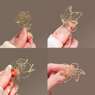 เข็มกลัดผีเสื้อดอกไม้ ออกแบบประณีต สำหรับ Blazers และผ้าโพกห…