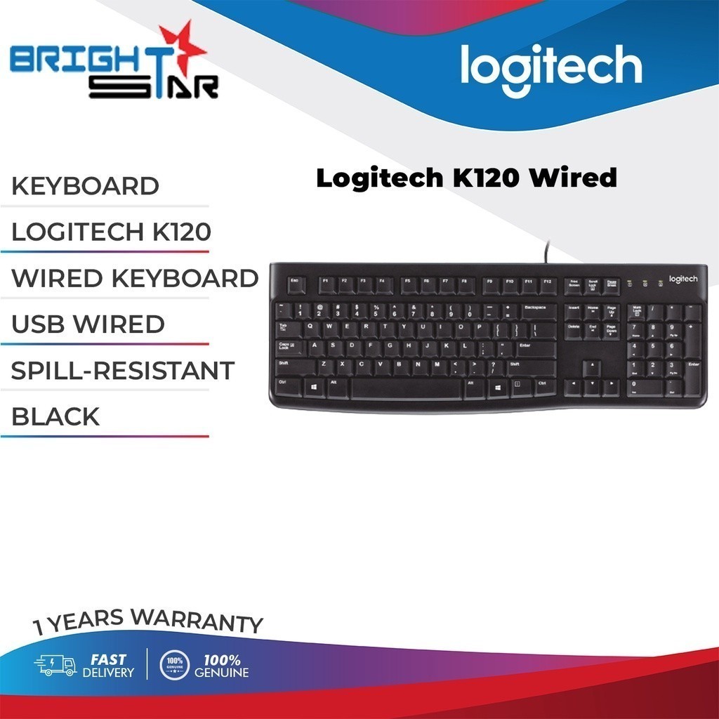 คีย์บอร์ด LOGITECH K120 USB WIRED
