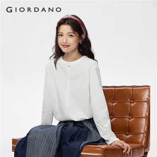 GIORDANO WOMEN 100% Cotton exposed seam long sleeve tee 1332…