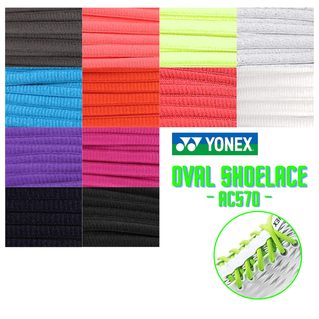 YONEX Oval Shoelace AC570 (110–150 cm, Multiple Colors)ㅤDirect From Japan
