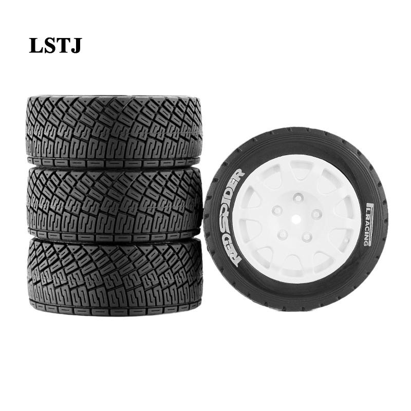 [Lstjj] 4x RC Rally Wheels RC Car Tyre Drifting Wheels และยางรถอัพเกรดขอบล้อยางสําหรับ 1/8