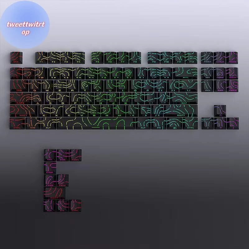 DOUSUN Keycaps 4.0 รุ่น Shine ผ่าน 97 Key PBT โปรไฟล์ด้านข้างพิมพ์ Backlit สําหรับ MX Gamer คีย์บอร์ด TH