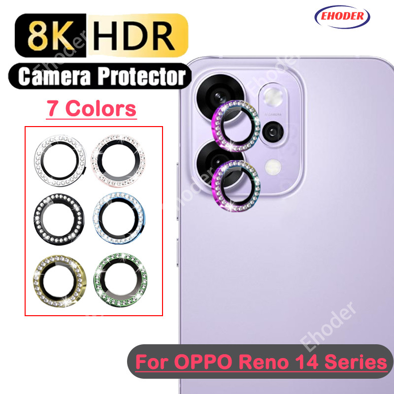 เพชรโลหะแหวน Protector ฟิล์มกล้องสําหรับ OPPO Reno 14 13 Pro 14F 5G 2025 คลุมทั้งหมดสําหรับ OPPOReno14F OPPOReno14 Reno14F Reno14Pro Reno13Pro Reno13 Reno13F เลนส์เชลล์