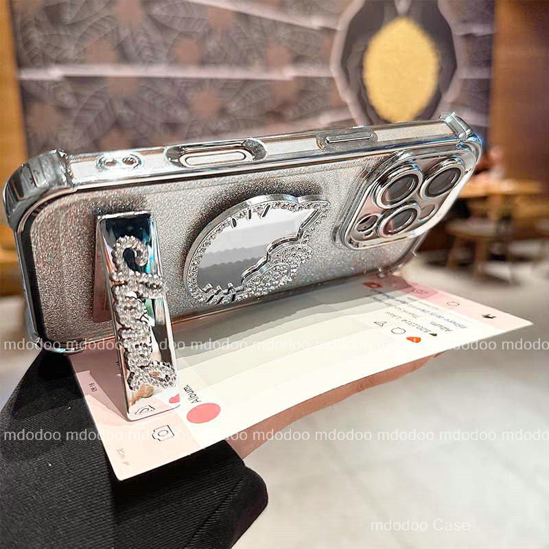 เคส For Redmi 14C 13C 13R 4G Note 13 Pro 5G 12 Turbo 11A 11 11S Pro+ Plus 3 MI 15 11 Lite POCO F3 F6 F5 M4 C65 X6 M6 X5 ins BlingBling Cute Flash drill Kitty Makeup mirror Luxury Electroplate Thickened Edge Protection Shockproof Soft Phone Case JD 06 - รูปที่ 6